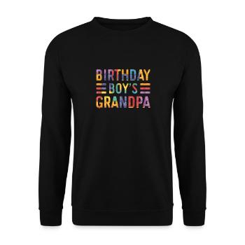 Geburtstagskind Opa Bauklötze - Unisex Pullover - Schwarz - Vorne - Alina (178cm) & Michal (187cm)