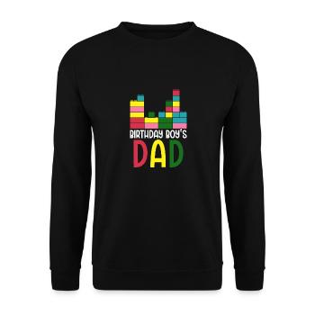 Le père d’un garçon d’anniversaire construit des blocs de construction - Sweat-shirt Unisexe - noir - Devant - Alina (178cm) & Michal (187cm)