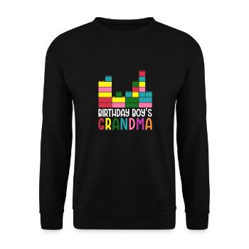 Birthday Kids Grandma Building Blocks - Unisex Sweatshirt - black - Front - Alina (178cm) & Michal (187cm)