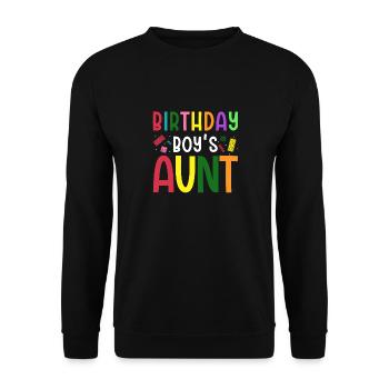 Blocs de construction de la tante du garçon d’anniversaire - Sweat-shirt Unisexe - noir - Devant - Alina (178cm) & Michal (187cm)