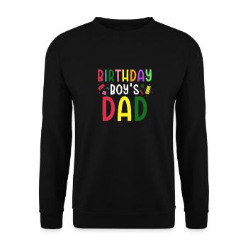 Father of birthday boy builds building blocks - Unisex Sweatshirt - black - Front - Alina (178cm) & Michal (187cm)