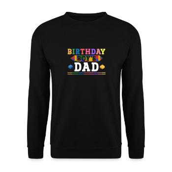 Le père d’un garçon d’anniversaire construit des blocs de construction - Sweat-shirt Unisexe - noir - Devant - Alina (178cm) & Michal (187cm)