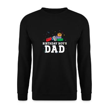 Le père d’un garçon d’anniversaire construit des blocs de construction - Sweat-shirt Unisexe - noir - Devant - Alina (178cm) & Michal (187cm)