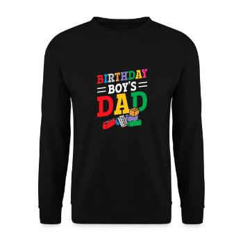 Le père d’un garçon d’anniversaire construit des blocs de construction - Sweat-shirt Unisexe - noir - Devant - Alina (178cm) & Michal (187cm)