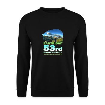 Unterstützen Sie die Umwelt am Tag der Erde 2023 - Unisex Pullover - Schwarz - Vorne - Alina (178cm) & Michal (187cm)