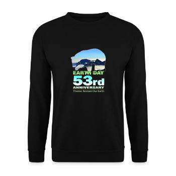 Hommes Femmes Mode écologique pour le Jour de la Terre 2023 - Sweat-shirt Unisexe - noir - Devant - Alina (178cm) & Michal (187cm)
