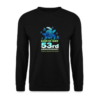 Öko-Lehrer - Tag der Erde 2023 Wiederherstellung unserer Erde - Unisex Pullover - Schwarz - Vorne - Alina (178cm) & Michal (187cm)