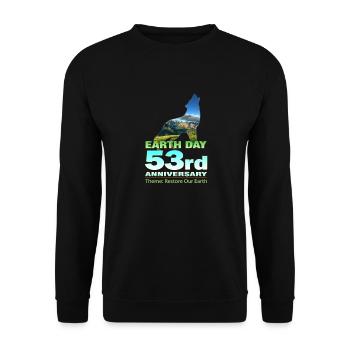 Wiederherstellung unserer Erde - Tag der Erde 2023 - Unisex Pullover - Schwarz - Vorne - Alina (178cm) & Michal (187cm)