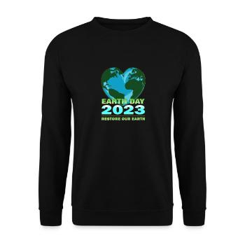Männer Frauen lieben den Planeten Erde: Tag der Erde - Unisex Pullover - Schwarz - Vorne - Alina (178cm) & Michal (187cm)