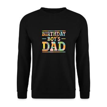 Father of birthday boy builds building blocks - Unisex Sweatshirt - black - Front - Alina (178cm) & Michal (187cm)