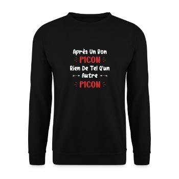 Après un bon picon rien de tel qu'un autre picon - Sweat-shirt Unisexe - noir - Devant - Alina (178cm) & Michal (187cm)