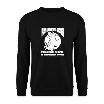 Basketballteam Basketballspieler Basketball - Unisex Pullover - Schwarz - Vorne - Alina (178cm) & Michal (187cm)