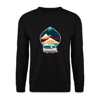 camping car et montagne - nature - Sweat-shirt Unisexe - noir - Devant - Alina (178cm) & Michal (187cm)