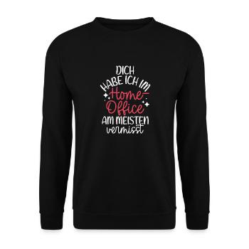 Zurück zur Arbeit Geschenkidee Freundschaft Arbeit - Unisex Pullover - Schwarz - Vorne - Alina (178cm) & Michal (187cm)