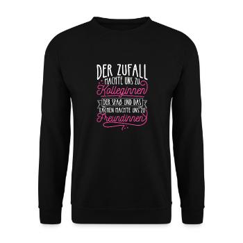 Geschenke zur Pension Renteneintritt Lieblingskoll - Unisex Pullover - Schwarz - Vorne - Alina (178cm) & Michal (187cm)