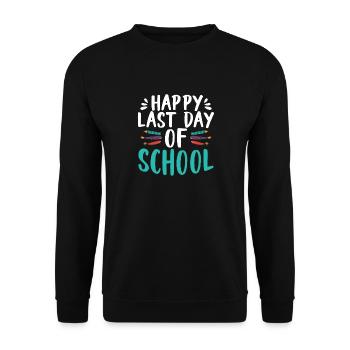 Happy Last Day Of School Graduation Exam Certificate - Unisex Sweatshirt - black - Front - Alina (178cm) & Michal (187cm)