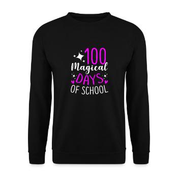 100 Magical Days Of School Enrollment Beginners - Unisex Sweatshirt - black - Front - Alina (178cm) & Michal (187cm)