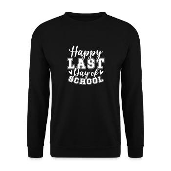 Happy Last Day Of School Graduation Exam Certificate - Unisex Sweatshirt - black - Front - Alina (178cm) & Michal (187cm)
