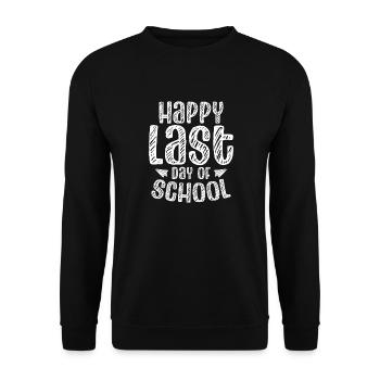 Happy Last Day Of School Graduation Exam Certificate - Unisex Sweatshirt - black - Front - Alina (178cm) & Michal (187cm)