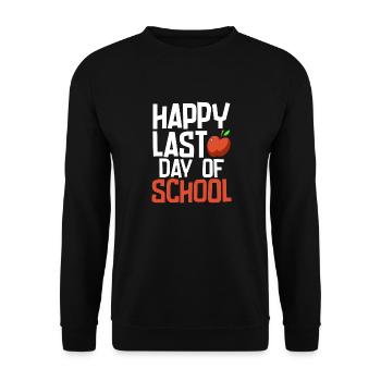 Happy Last Day Of School Graduation Exam Certificate - Unisex Sweatshirt - black - Front - Alina (178cm) & Michal (187cm)