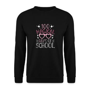 100 Magical Days Of School Enrollment Beginners - Unisex Sweatshirt - black - Front - Alina (178cm) & Michal (187cm)