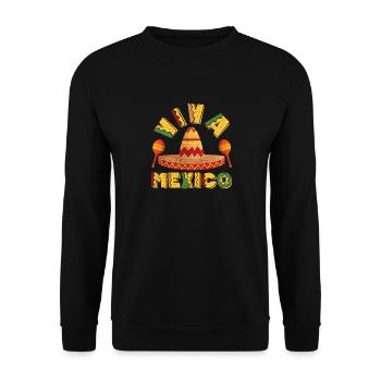 Viva Mexico Cinco De Mayo Calavera Funny Mexico - Unisex Sweatshirt - black - Front - Alina (178cm) & Michal (187cm)