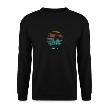Perth Australie Cool Souvenir Vacances Artistique - Sweat-shirt Unisexe - noir - Devant - Alina (178cm) & Michal (187cm)