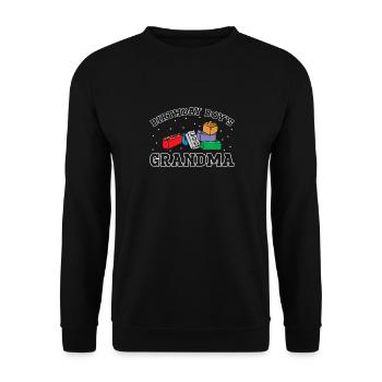 Birthday Kids Grandma Building Blocks - Unisex Sweatshirt - black - Front - Alina (178cm) & Michal (187cm)