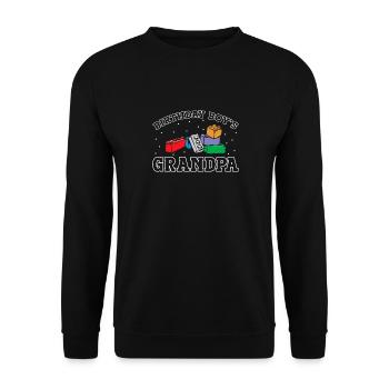 Birthday boy Grandpa building blocks - Unisex Sweatshirt - black - Front - Alina (178cm) & Michal (187cm)