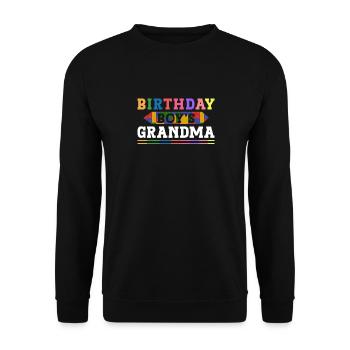 Birthday Kids Grandma Building Blocks - Unisex Sweatshirt - black - Front - Alina (178cm) & Michal (187cm)