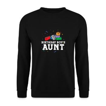 Building blocks of the birthday boy's aunt - Unisex Sweatshirt - black - Front - Alina (178cm) & Michal (187cm)