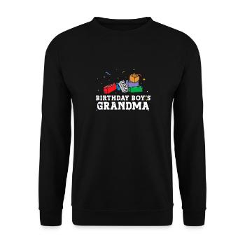 Birthday Kids Grandma Building Blocks - Unisex Sweatshirt - black - Front - Alina (178cm) & Michal (187cm)