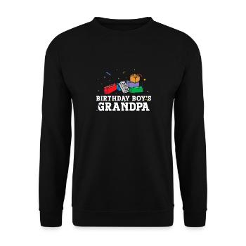 Birthday boy Grandpa building blocks - Unisex Sweatshirt - black - Front - Alina (178cm) & Michal (187cm)