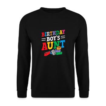 Blocs de construction de la tante du garçon d’anniversaire - Sweat-shirt Unisexe - noir - Devant - Alina (178cm) & Michal (187cm)
