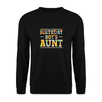 Bauklötze Der Tante Des Geburtstagskindes - Unisex Pullover - Schwarz - Vorne - Alina (178cm) & Michal (187cm)