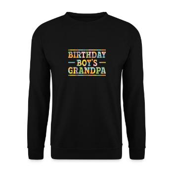 Birthday boy Grandpa building blocks - Unisex Sweatshirt - black - Front - Alina (178cm) & Michal (187cm)
