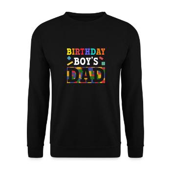 Le père d’un garçon d’anniversaire construit des blocs de construction - Sweat-shirt Unisexe - noir - Devant - Alina (178cm) & Michal (187cm)