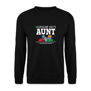 Building blocks of the birthday boy's aunt - Unisex Sweatshirt - black - Front - Alina (178cm) & Michal (187cm)
