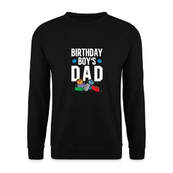 Le père d’un garçon d’anniversaire construit des blocs de construction - Sweat-shirt Unisexe - noir - Devant - Alina (178cm) & Michal (187cm)