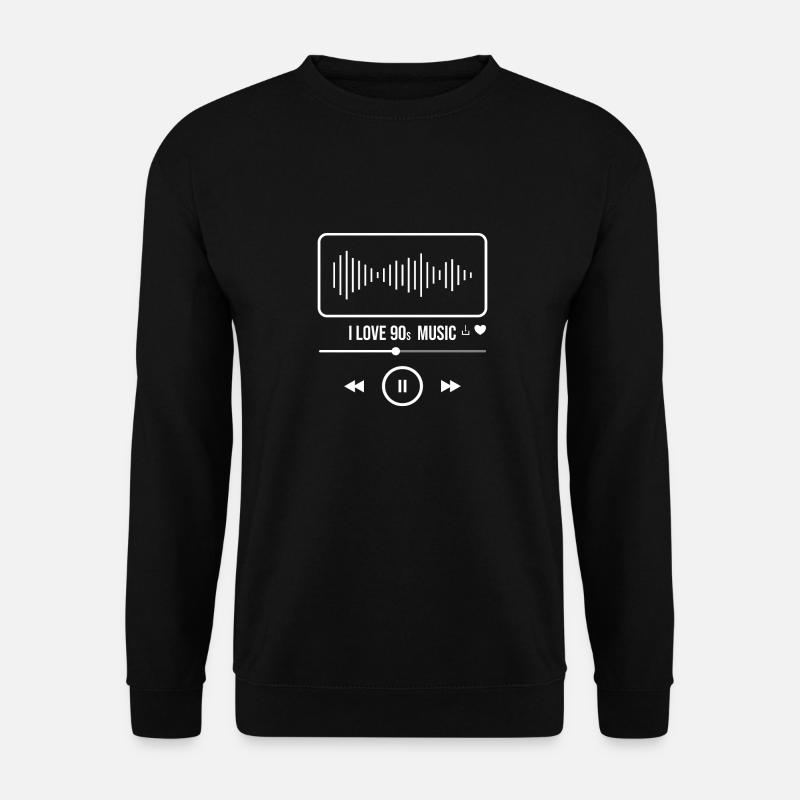 I love 90s Music - Unisex Pullover - Schwarz