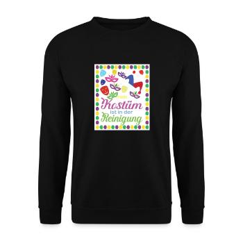 mein kostüm ist in der reinigung - Unisex Pullover - Schwarz - Vorne - Alina (178cm) & Michal (187cm)