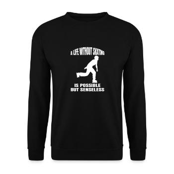 Rollschuh Geschenk skaten Inliner Inline Skater - Unisex Pullover - Schwarz - Vorne - Alina (178cm) & Michal (187cm)
