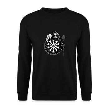 Darts Grim Reaper Skeleton - Unisex Sweatshirt - black - Front - Alina (178cm) & Michal (187cm)
