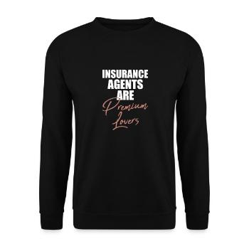 Agent d’assurance Évaluateur Courtier d’assurance - Sweat-shirt Unisexe - noir - Devant - Alina (178cm) & Michal (187cm)