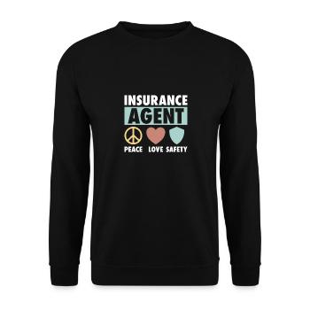 Agent d’assurance Évaluateur Courtier d’assurance - Sweat-shirt Unisexe - noir - Devant - Alina (178cm) & Michal (187cm)