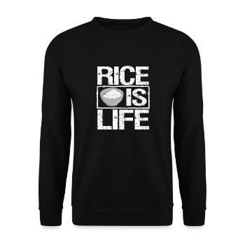 Reis Ist Leben Philippinen Filipino Pinoy Geschenk - Unisex Pullover - Schwarz - Vorne - Alina (178cm) & Michal (187cm)