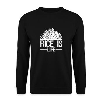 Reis Ist Leben Philippinen Filipino Pinoy Geschenk - Unisex Pullover - Schwarz - Vorne - Alina (178cm) & Michal (187cm)