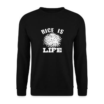 Reis Ist Leben Philippinen Filipino Pinoy Geschenk - Unisex Pullover - Schwarz - Vorne - Alina (178cm) & Michal (187cm)