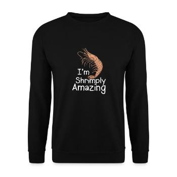 Funny shrimp seafood aquarium - Unisex Sweatshirt - black - Front - Alina (178cm) & Michal (187cm)