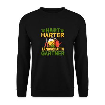Hart Härter Landschaftsgärtner | Gartenarbeit - Unisex Pullover - Schwarz - Vorne - Alina (178cm) & Michal (187cm)
